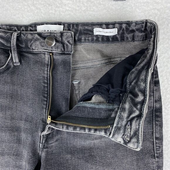 Frame Jeans Womens Size 2 (29x25.5) Gray Le One Crop Mini Boot Stretch Denim - Picture 8 of 15